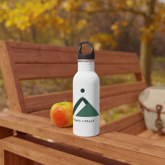 Peaks & Peace Stainless Steel Water Bottle — Outdoor Hiking Logo Bottle