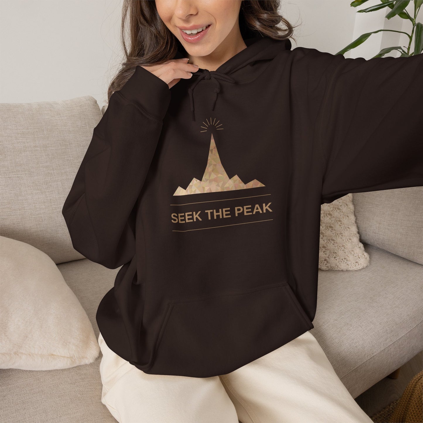 Seek The Peak Mountain Hoodie — Adventure Outdoor Graphic Hoodie
