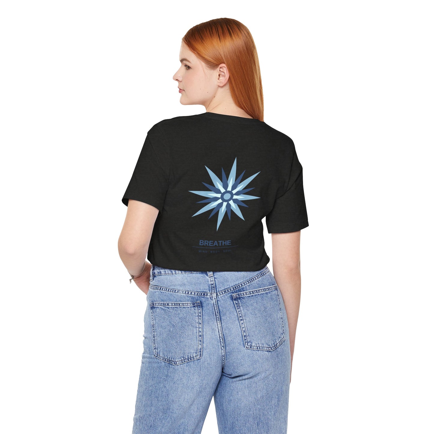 Breathe Compass T-Shirt — Calming Blue Lotus Graphic T-Shirt