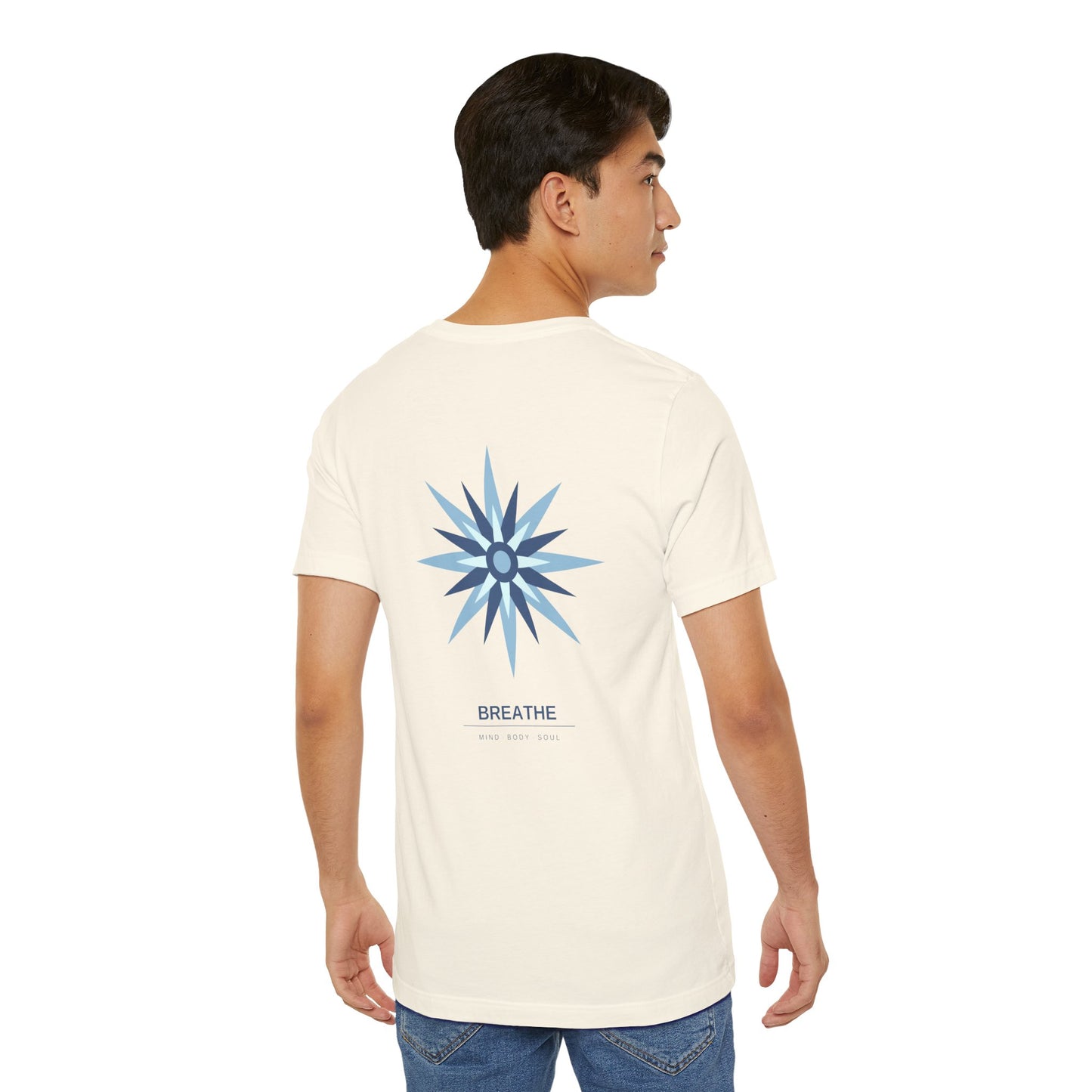 Breathe Compass T-Shirt — Calming Blue Lotus Graphic T-Shirt