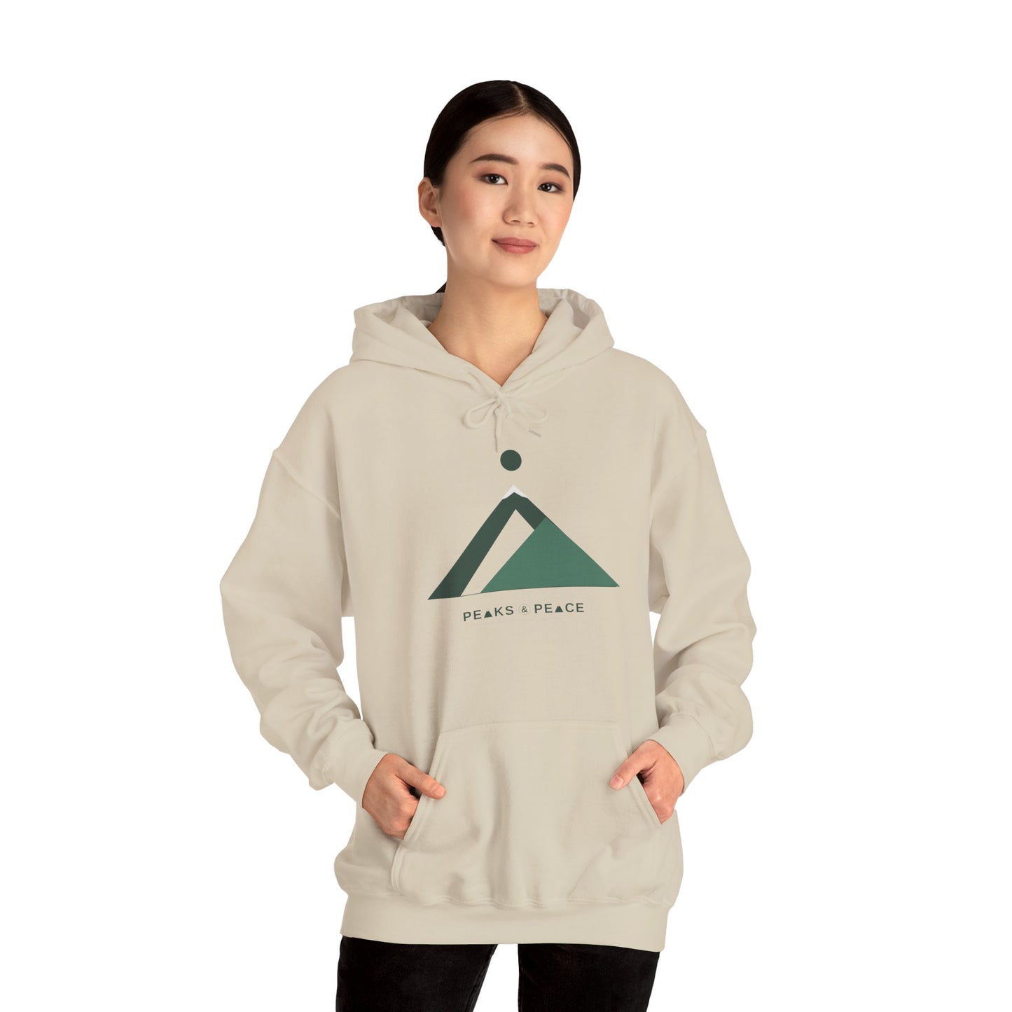 Hoodie — Minimal Mountain Logo "Peaks & Peace"