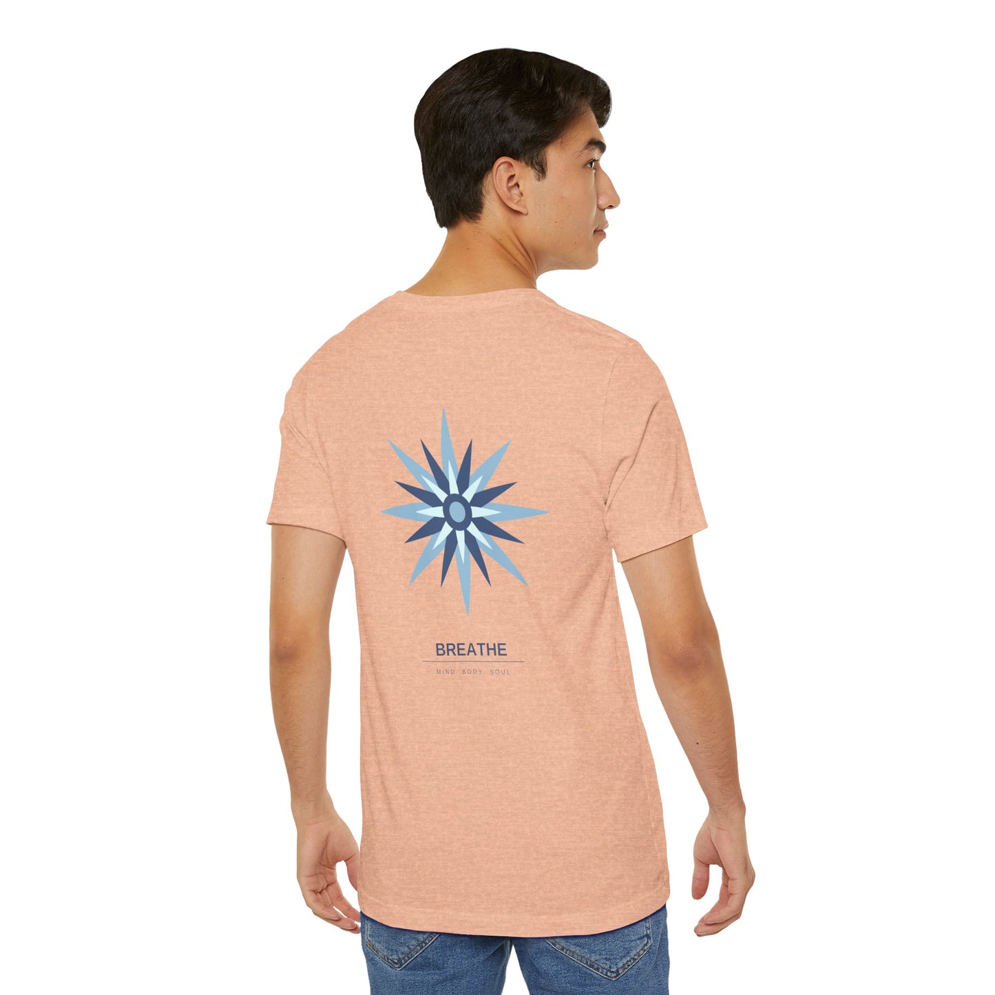 Breathe Compass T-Shirt — Calming Blue Lotus Graphic T-Shirt