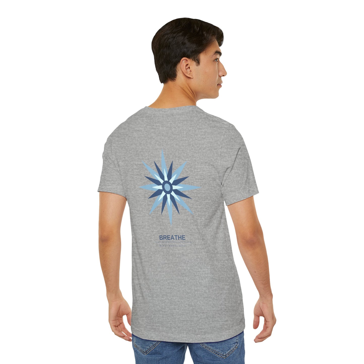 Breathe Compass T-Shirt — Calming Blue Lotus Graphic T-Shirt