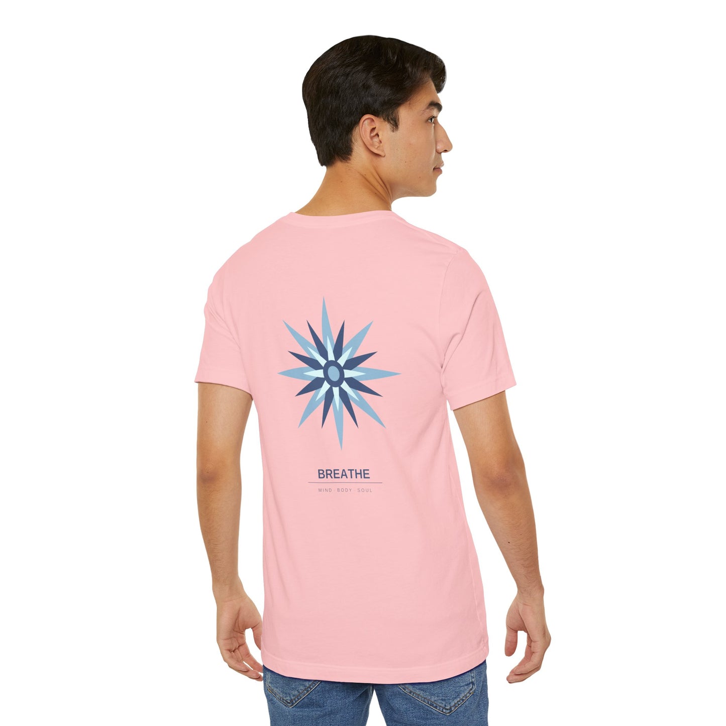 Breathe Compass T-Shirt — Calming Blue Lotus Graphic T-Shirt