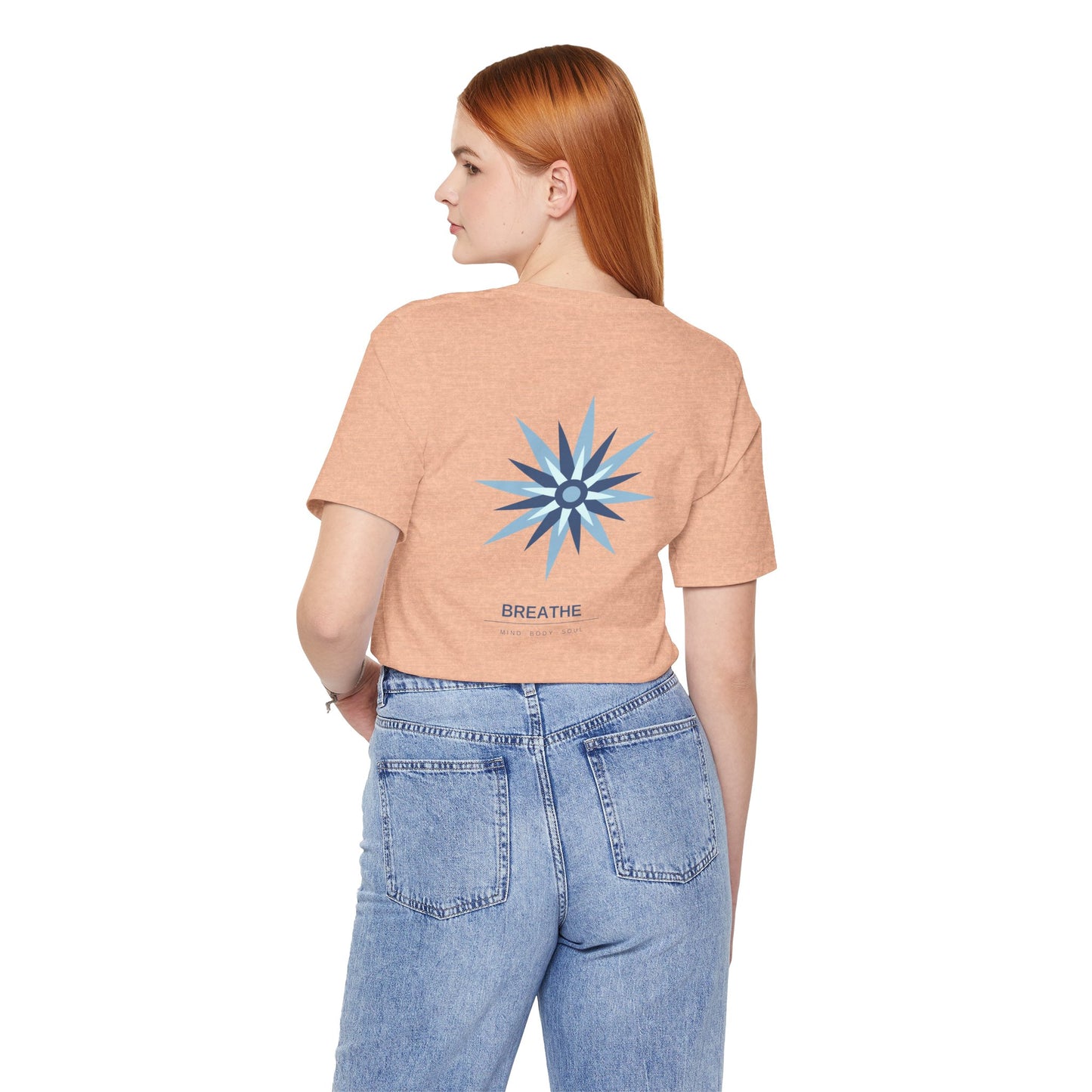 Breathe Compass T-Shirt — Calming Blue Lotus Graphic T-Shirt