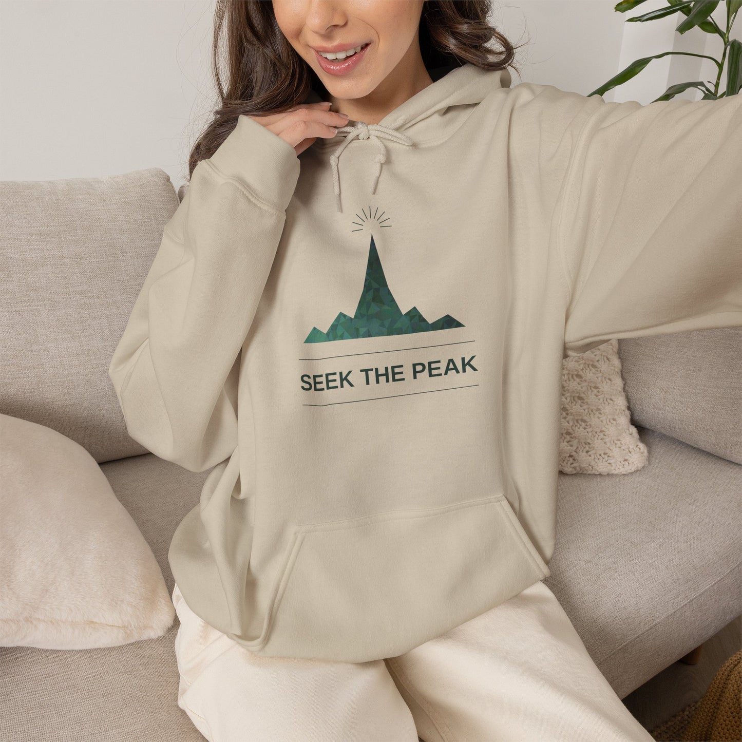 Seek The Peak Mountain Hoodie — Adventure Outdoor Graphic Hoodie