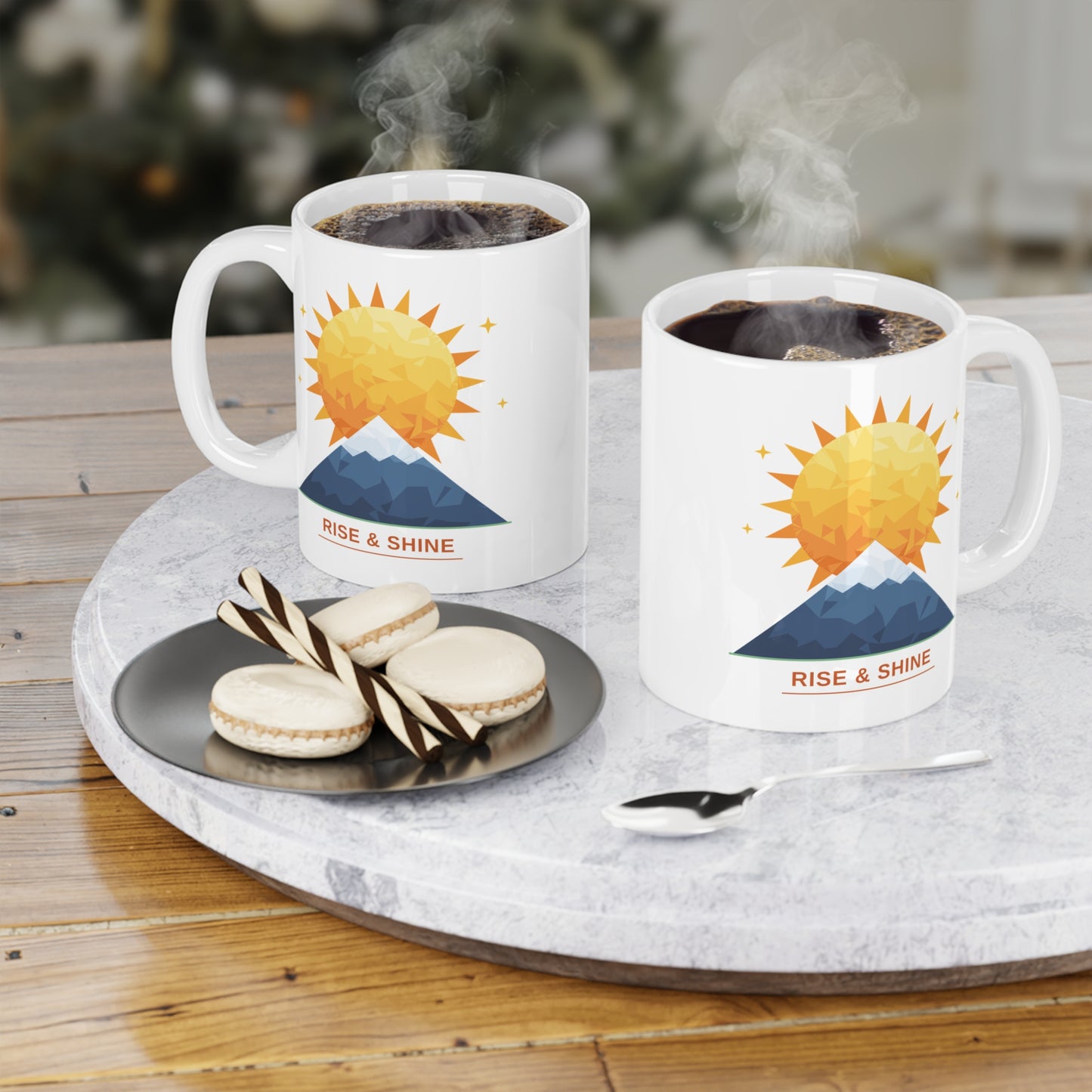 Rise & Shine Mountain Mug — Ceramic Coffee Cup CA