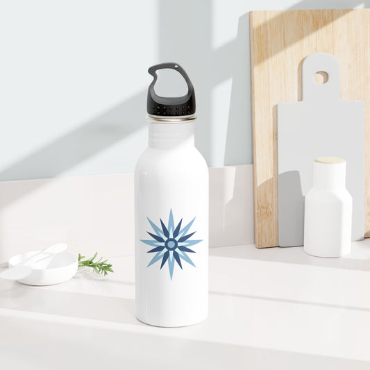Nautical Blue Compass Rose Stainless Steel Water Bottle