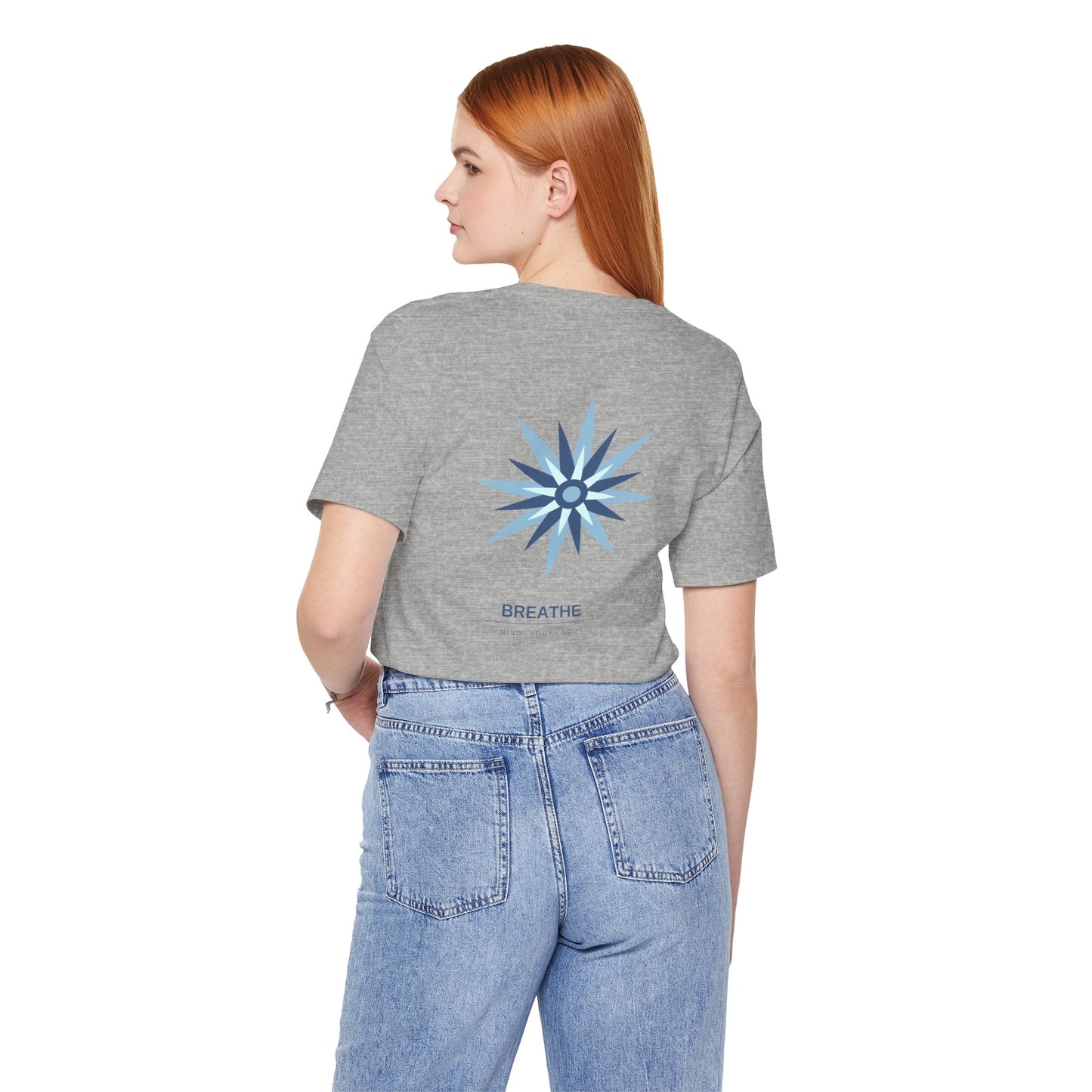 Breathe Compass T-Shirt — Calming Blue Lotus Graphic T-Shirt