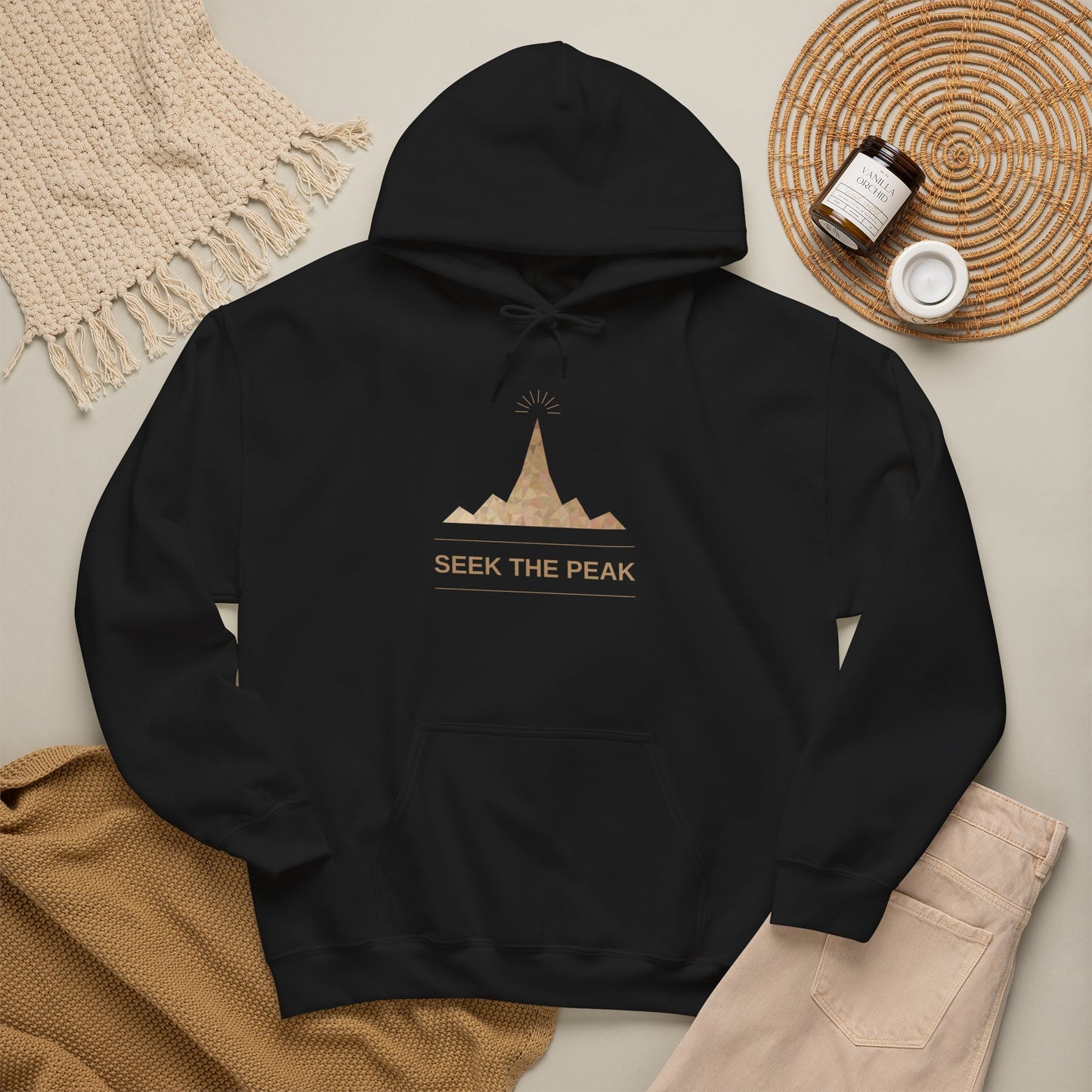 Seek The Peak Mountain Hoodie — Adventure Outdoor Graphic Hoodie