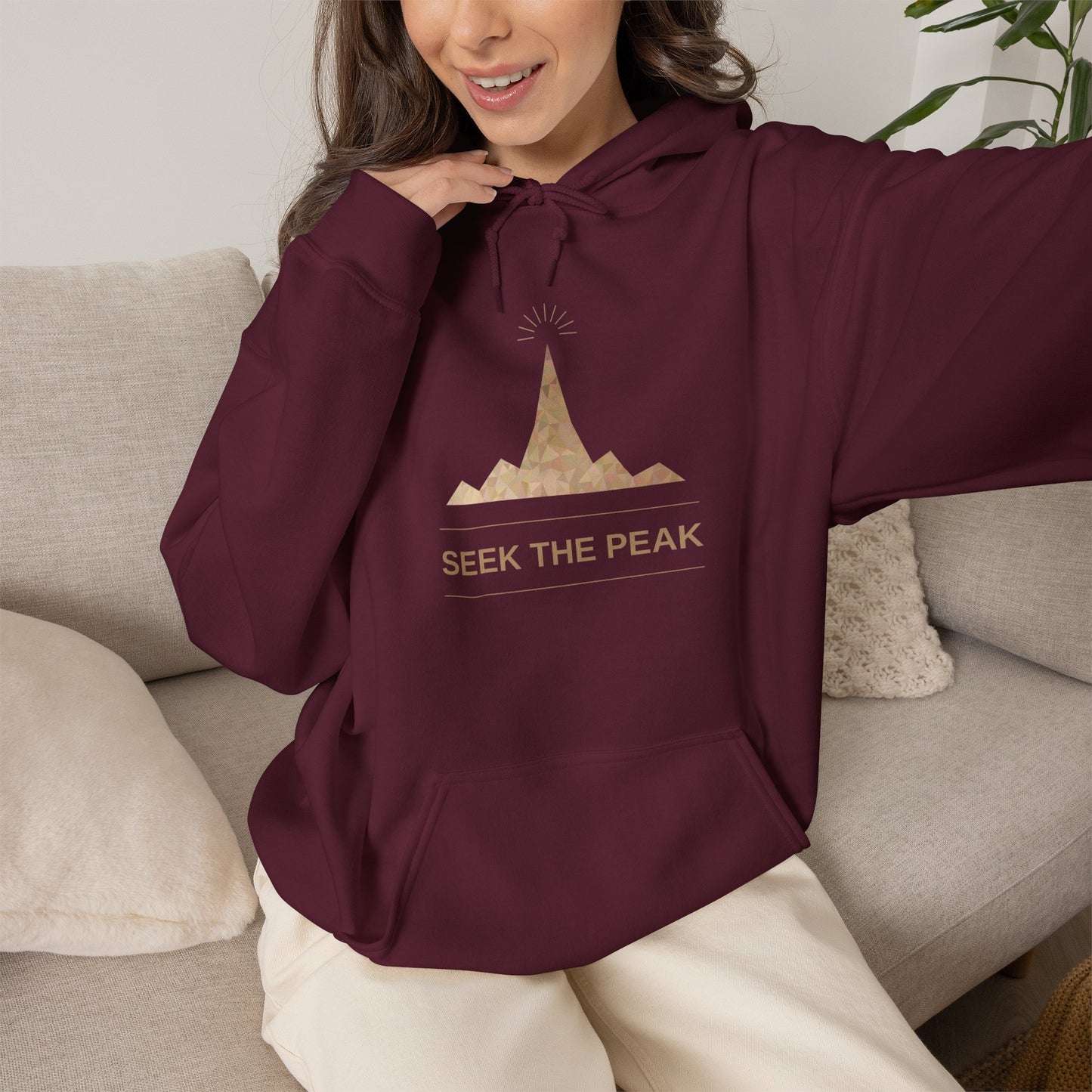 Seek The Peak Mountain Hoodie — Adventure Outdoor Graphic Hoodie