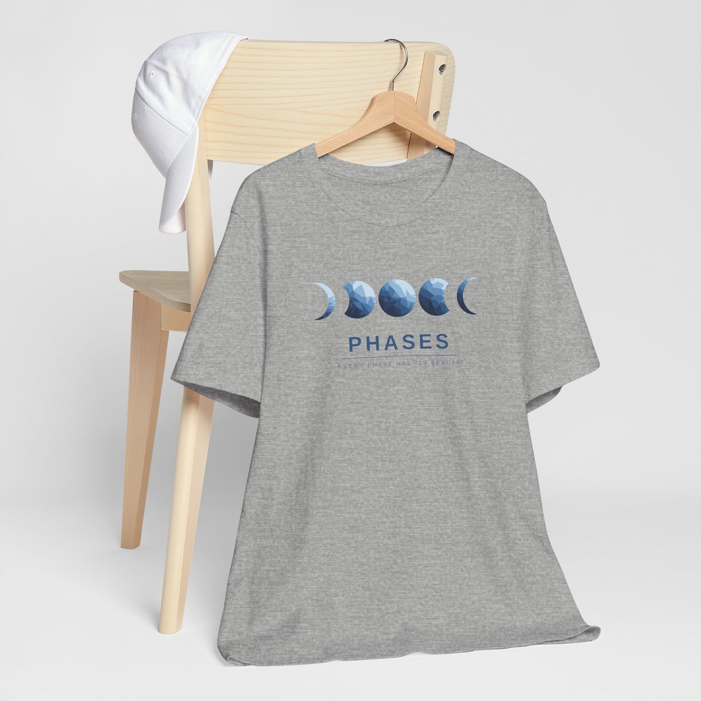 Phases Moon Cycle T-Shirt — Blue Lunar Graphic Tee