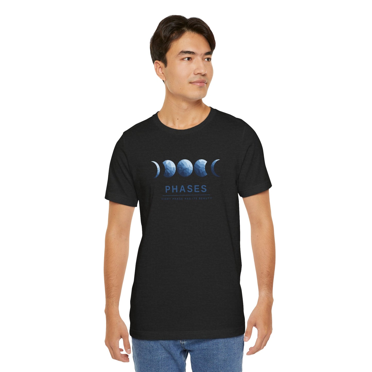 Phases Moon Cycle T-Shirt — Blue Lunar Graphic Tee