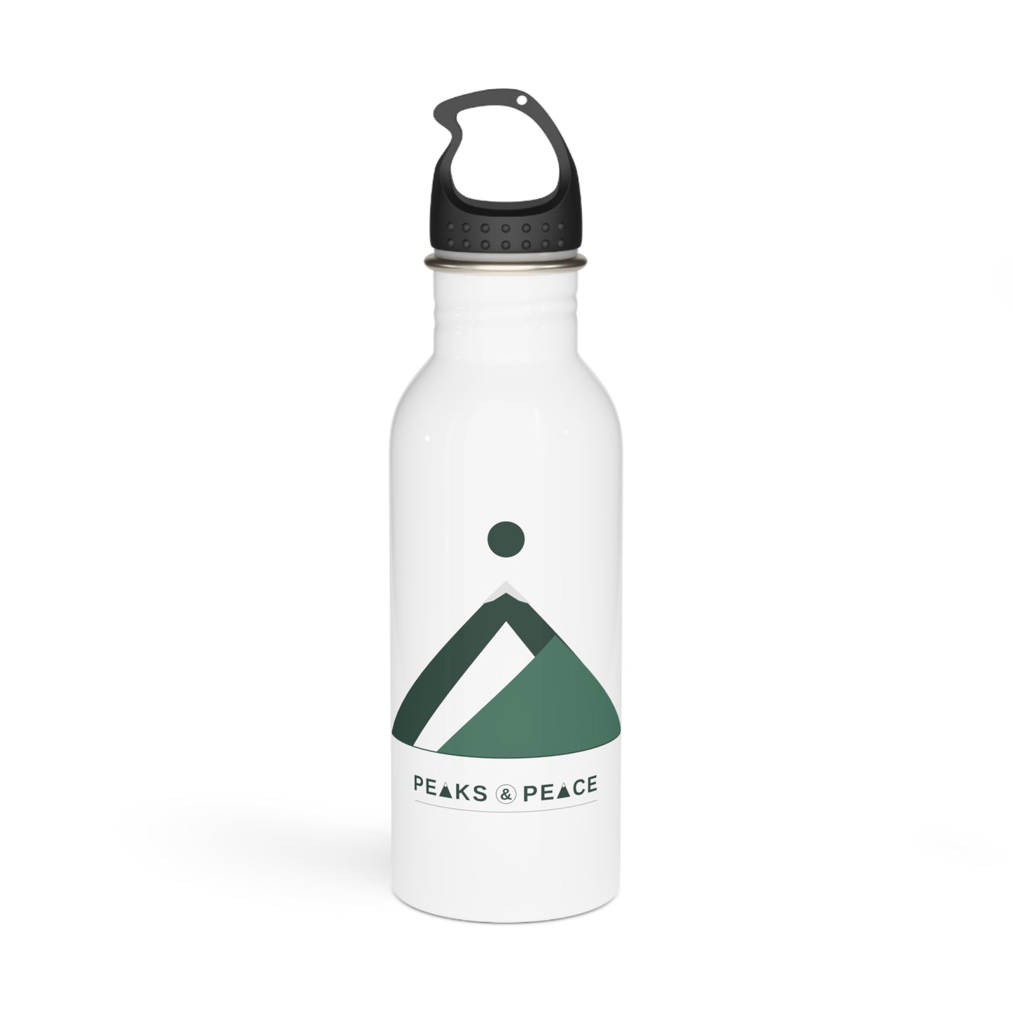 Peaks & Peace Stainless Steel Water Bottle — Outdoor Hiking Logo Bottle