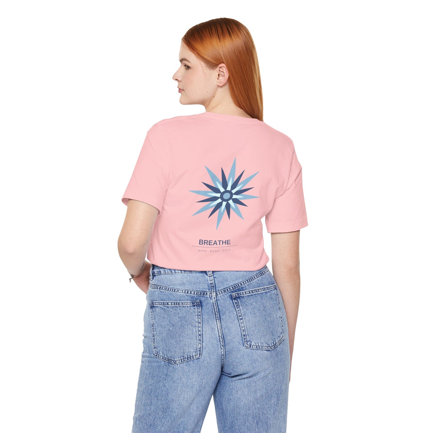 Breathe Compass T-Shirt — Calming Blue Lotus Graphic T-Shirt