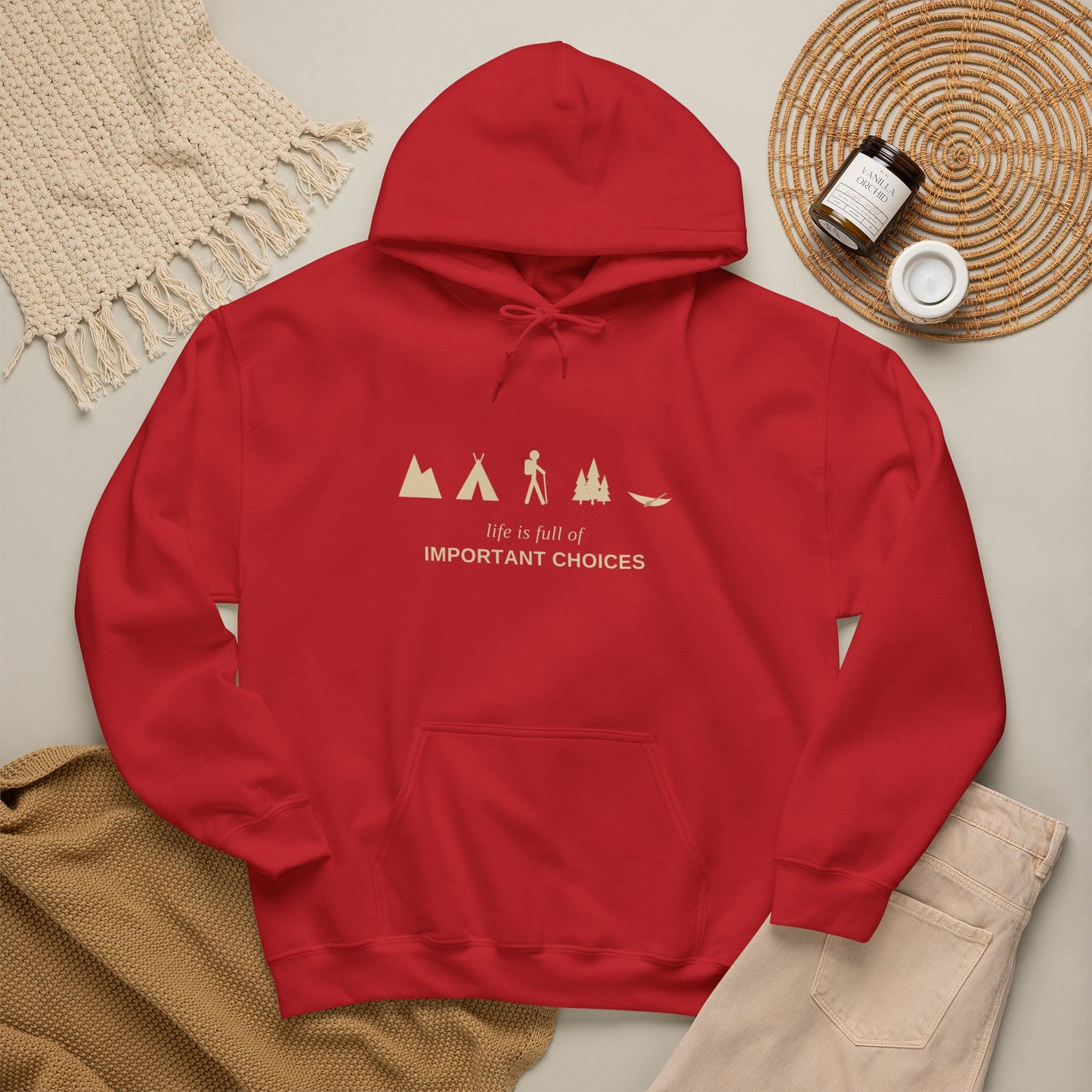 “Life is Full of Important Choices” Minimal Adventure Pullover Hoodie