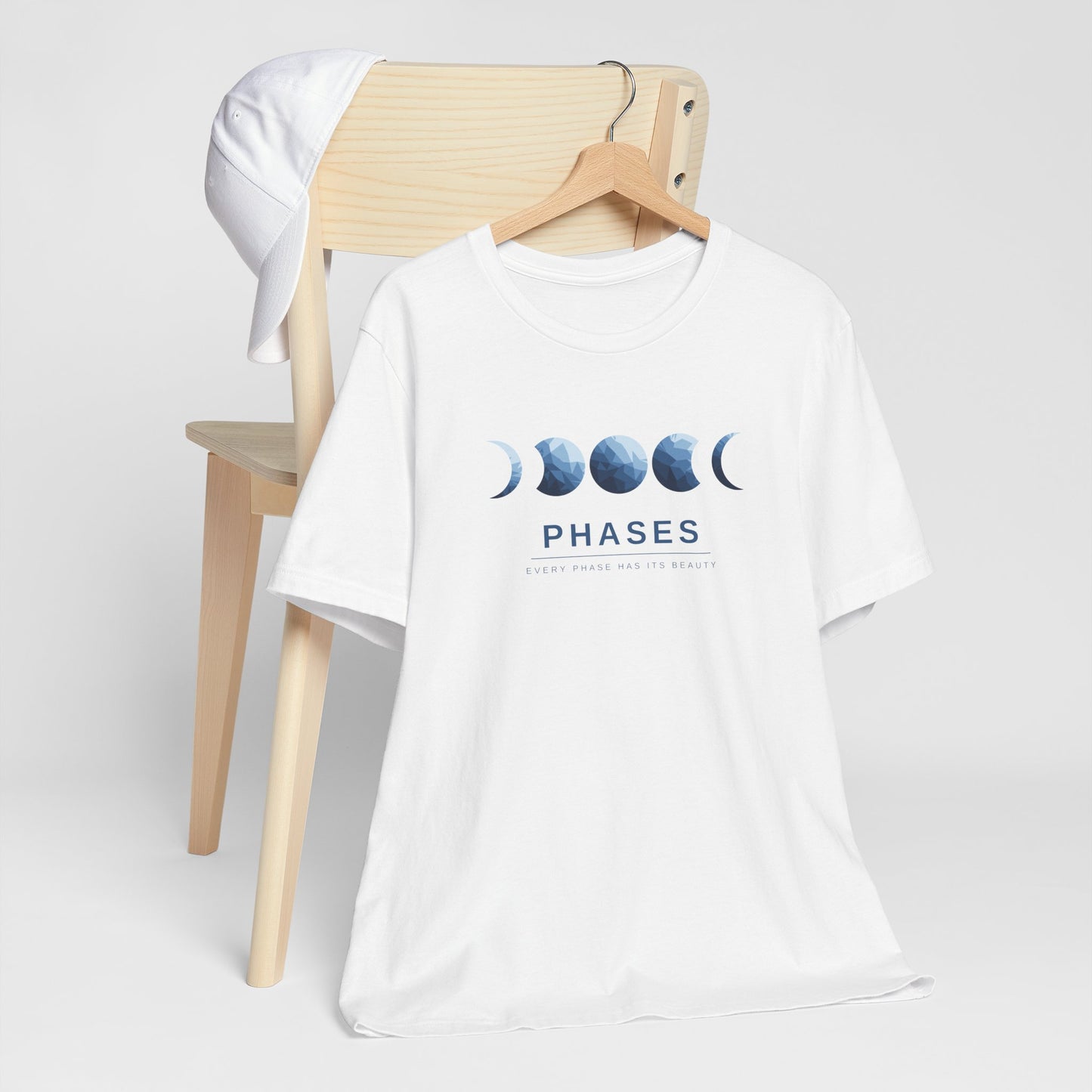Phases Moon Cycle T-Shirt — Blue Lunar Graphic Tee